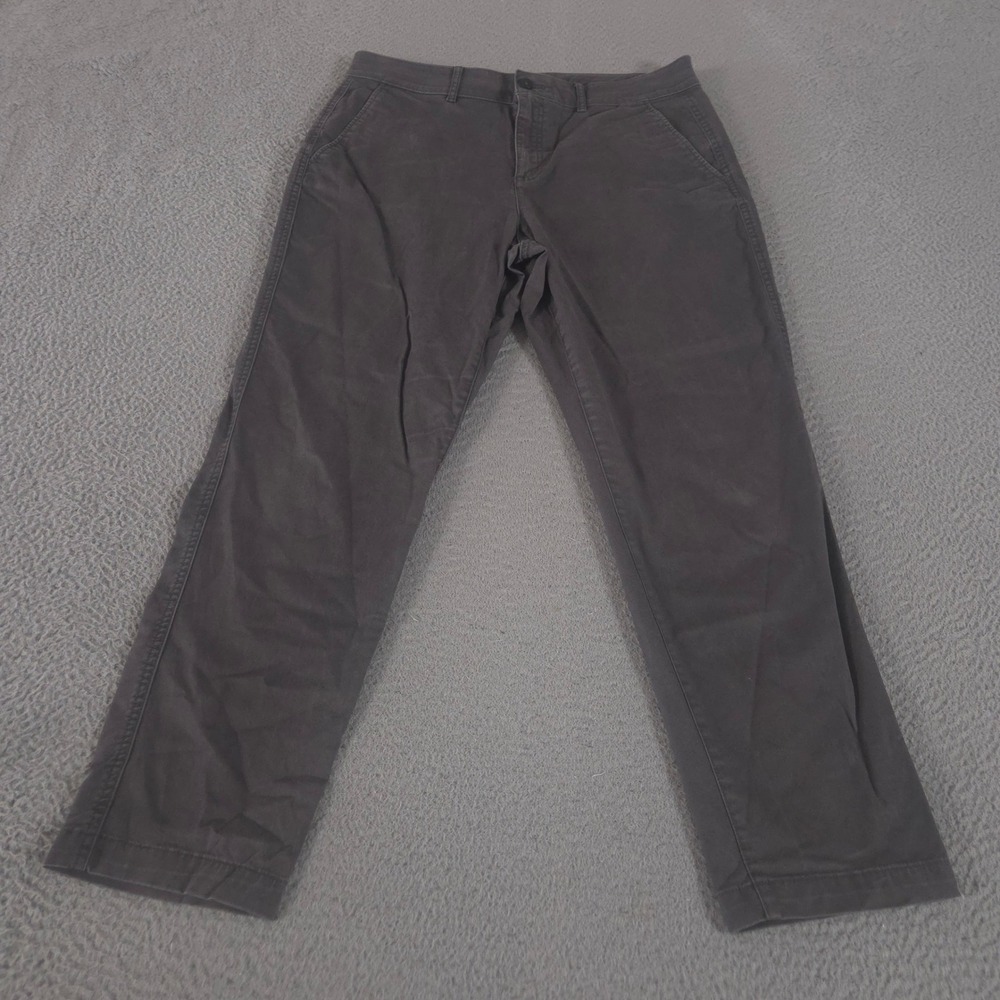Eddie Bauer Pants Womens 12 Gray Legend Wash Chino Straight Leg Stretch Cotton